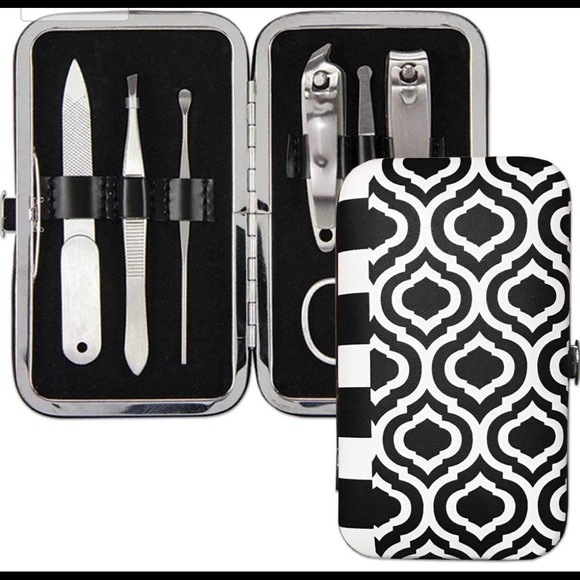Manicure Set, 6-Piece, Geometric Black & White - Picture 2 of 4